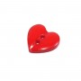Botón de corazón rojo con 2 agujeros. Varios tamaños