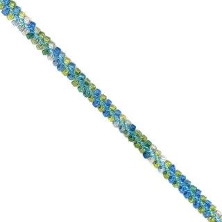Galón plisado bicolor 1cm. Tonos azules