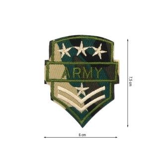 Parche termo 60x75mm bordado galón militar Army