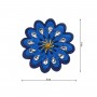 Aplicación termo de flor con abalorios 6cm. Azul