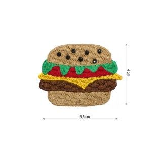 Parche termo 55x40mm bordado Hamburguesa