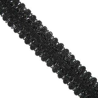 Galón pasamanería de berguilla en ondas negro 4cm