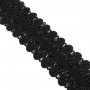 Galón pasamanería de berguilla en ondas negro 4cm