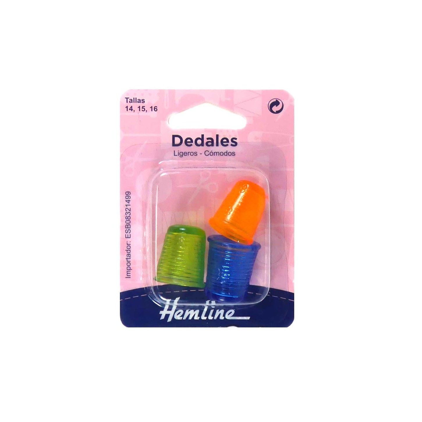 Set de dedales silicona 14, 15, 16mm