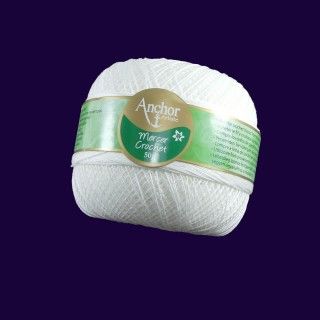 Ovillo para crochet blanco 0001 Anchor 50gr