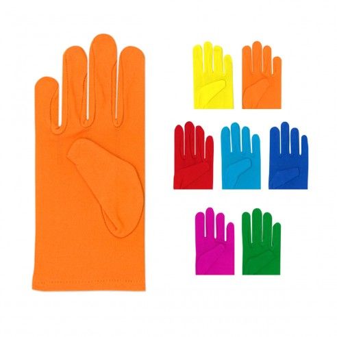 Guantes cortos de poliamida en colores