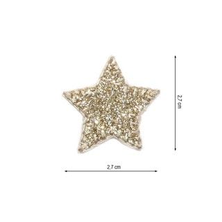 Parche termo estrella glitter 27mm. Varios colores