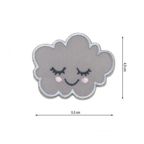 Parche termo nube gris 55x45mm