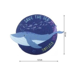 Parche termo infantil Save the Sea. Ballena azul