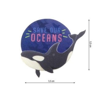 Parche termo infantil Save our oceans. Orca