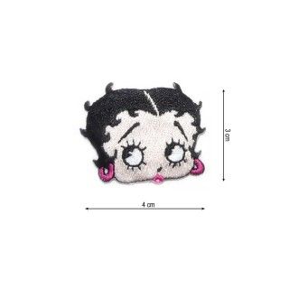 Parche termo bordado cara Betty Boop 4x3cm