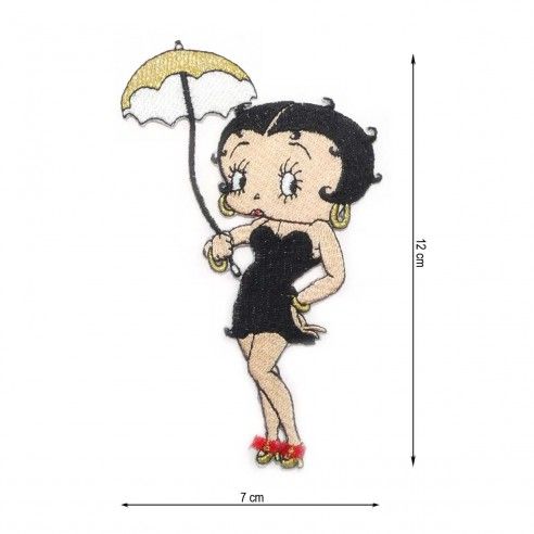 Parche termo bordado Betty Boop 7x12cm