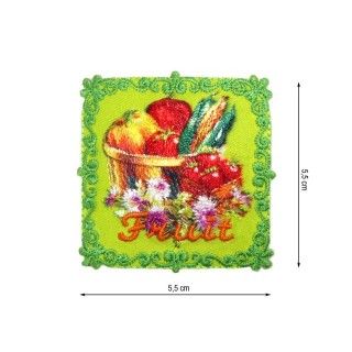 Parche termo bordado 55x55mm Bodegón fruta