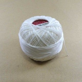 Ovillo Mercer Crochet blanco óptico 20gr. Varios grosores