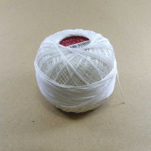 Ovillo Mercer Crochet blanco óptico 20gr. Varios grosores