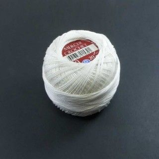 Ovillo Mercer Crochet blanco 20gr. Múltiples grosores