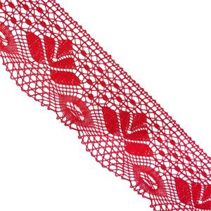 Puntilla bolillo en rojo 7,3cm