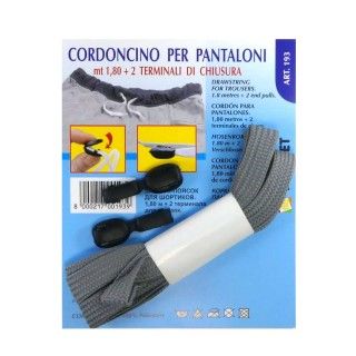 Cordón plano para cinturilla con terminales. Varios colores