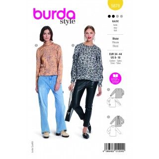 Patrón para blusa ligera mujer manga larga 5878