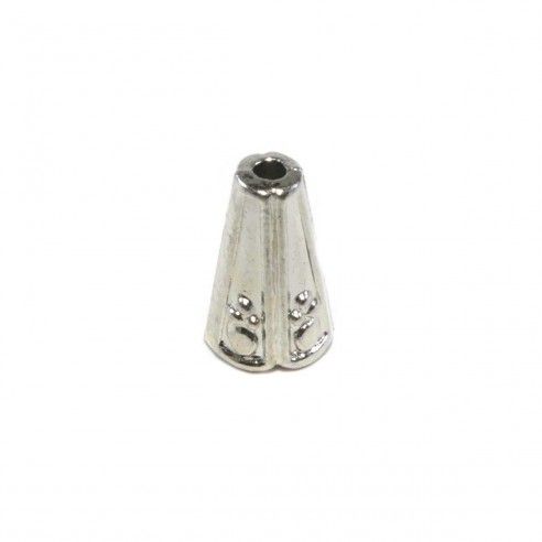 Terminal para cordón metal cono plata 5mm