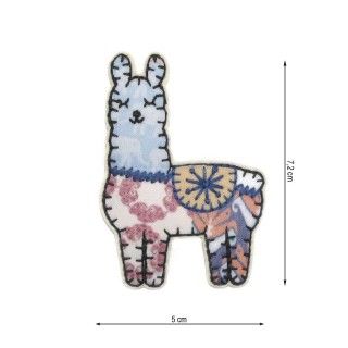 Parche termo bordado Llama patchwork 50x72mm
