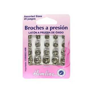 Broches de presión automáticos variados. Plata