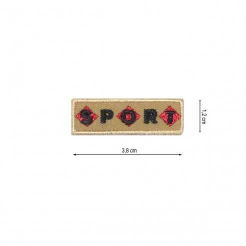 Parche termo Sport beig 38x12mm