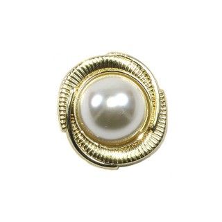Botón de metal dorado ligero y perla. Varios tamaños