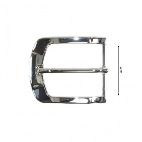 Hebilla metal cinturón rectangular plata 4cm. Madrid