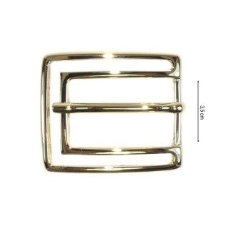 Hebilla metal cinturón rectangular oro 35mm. Turin