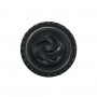 Botón poliéster negro flor elegante 38mm