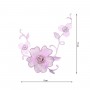 Aplicación termo flor con rama rosa empolvado