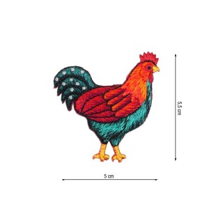 Parche termo bordado gallina 50x55mm