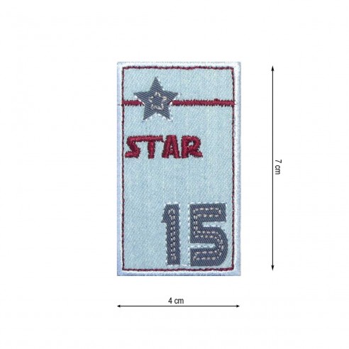 Parche termo bordado Jeans Star 15. Varios colores