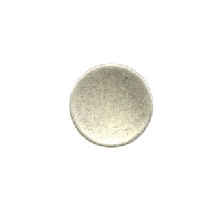 Botón de metal liso en plata mate. Varios tamaños