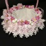 Cesta para ceremonia arras flores rosas 17x17x25cm