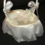 Cesta para ceremonia con organza marfil 13x16x17cm