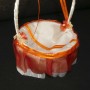 Cesta para ceremonia con organza naranja 12x16x18cm