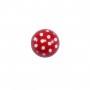 Botón rojo con lunares blancos 13mm