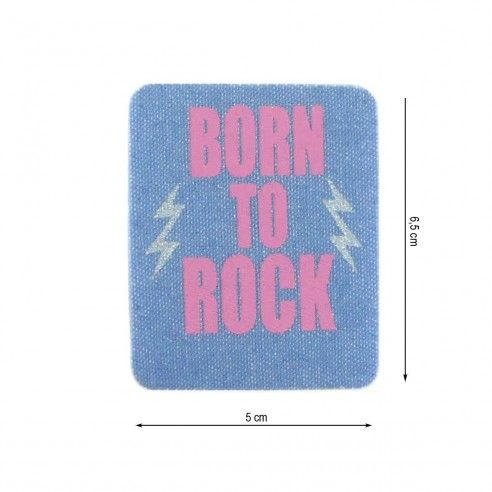 Parche termo 50x65mm Born to Rock