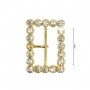 Hebilla metálica dorada rectangular con strass 3cm