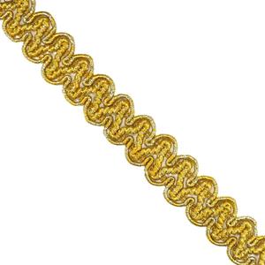 Galón metalizado ondas grueso dorado 2,5cm