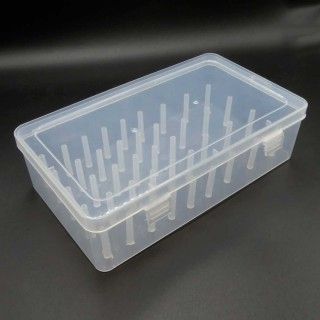 Caja transparente organizadora para bobinas de hilo