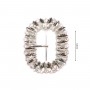Hebilla joya ovalada con cristales y strass 35mm