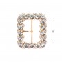 Hebilla joya rectangular con strass 4cm