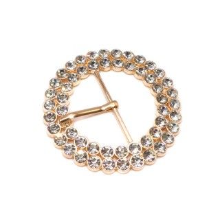 Hebilla joya redonda con strass 35mm
