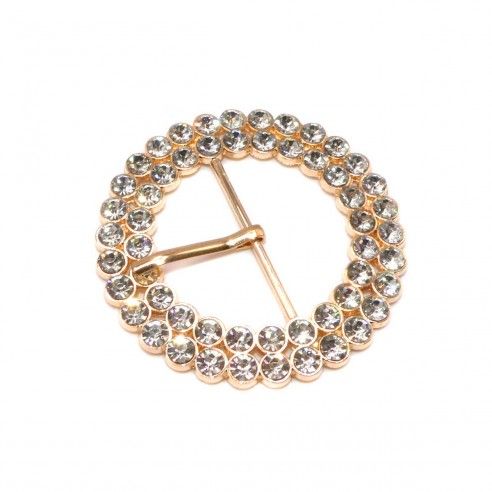 Hebilla joya redonda con strass 35mm