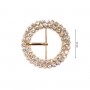 Hebilla joya redonda con strass 35mm