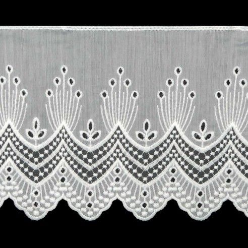 Bordado ancho blanco 17cm. Arcos y bodoques