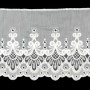 Bordado ancho blanco 17cm. Cenefa flores